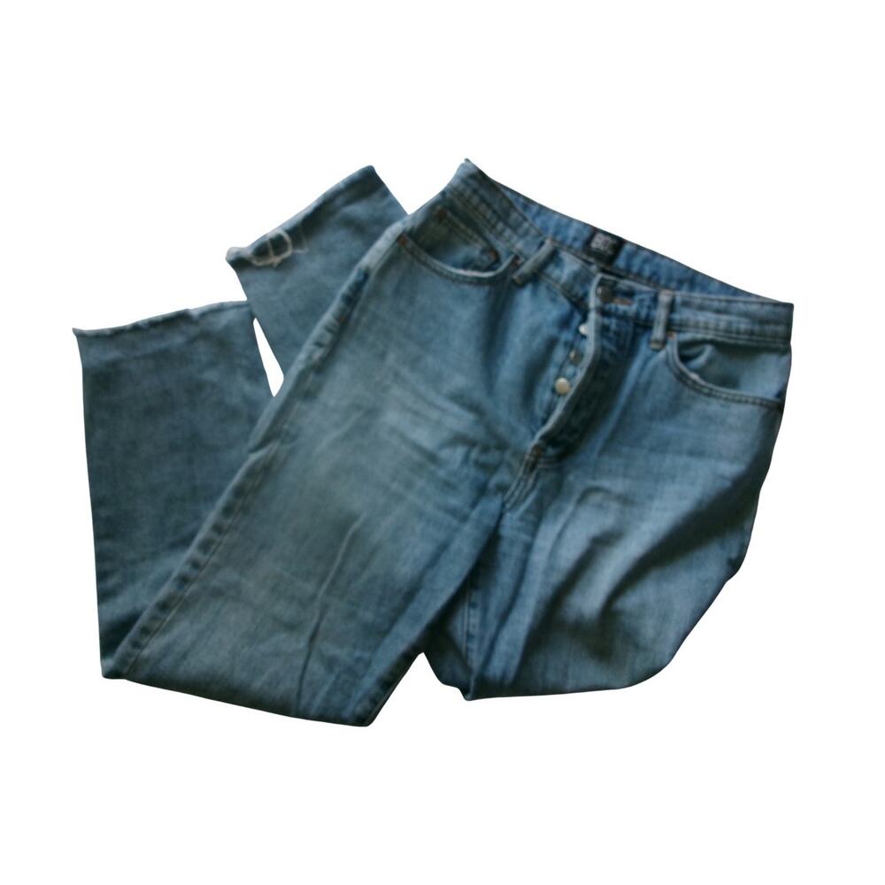 BDG Urban Outfitters Slim Straight Jeans Womens 28 Light Wash Raw Hem Button Fly